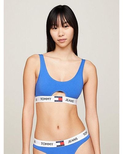 Tommy Hilfiger Bralette Heritage con efecto cut-out - Azul