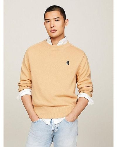 Tommy Hilfiger Th Monogram Relaxed Fit Trui - Naturel