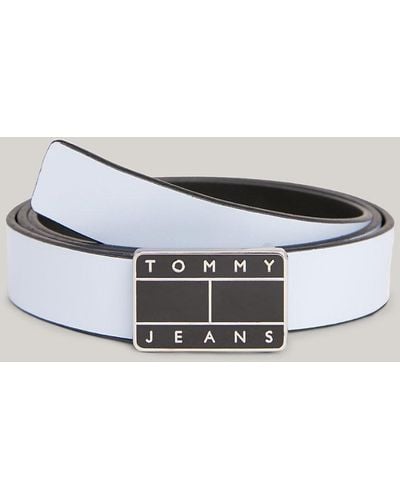Tommy Hilfiger Reversible Logo Leather Belt - Metallic