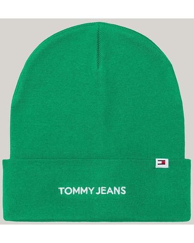 Tommy Hilfiger Logo Knit Beanie - Green