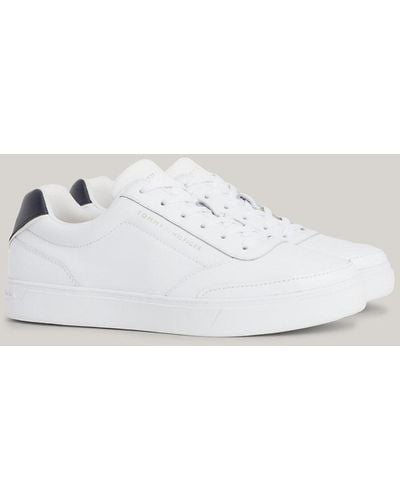 Tommy Hilfiger Elevated Reflective Detail Leather Trainers - White