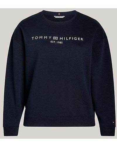 Tommy Hilfiger Curve Sweatshirt Met Grafisch Logo - Blauw
