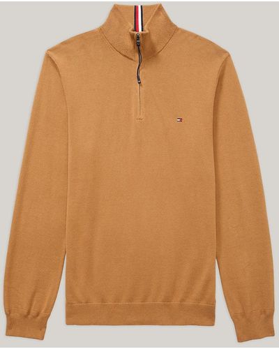 Tommy Hilfiger Adaptive Zip-up Mock Turtleneck Sweatshirt - Orange