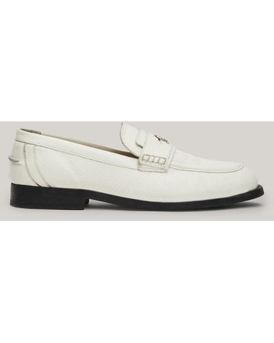 Tommy Hilfiger Crest Classics Perforated Leather Loafers - Multicolour