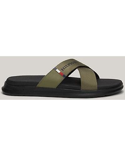 Tommy Hilfiger Sandalias de playa con tira cruzada - Marrón