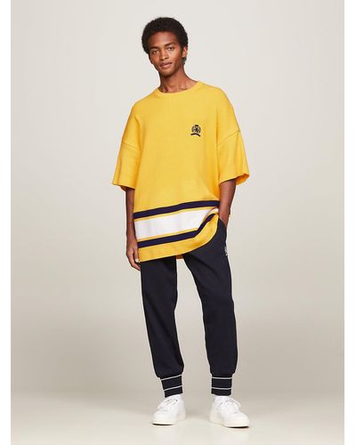 Tommy Hilfiger Crest Oversized Knitted T-shirt - Yellow