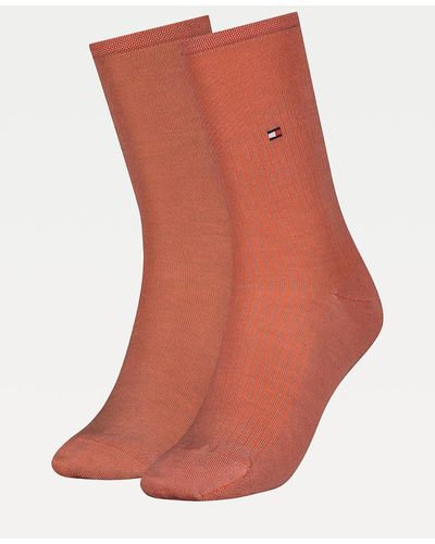 Tommy Hilfiger Lot de 2 paires de chaussettes côtelées - Orange