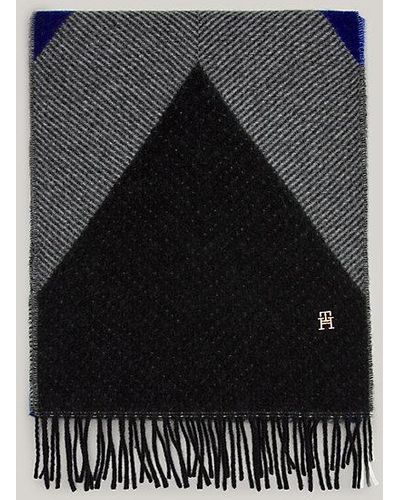 Tommy Hilfiger Flauschiger Schal mit Argyle-Muster - Schwarz