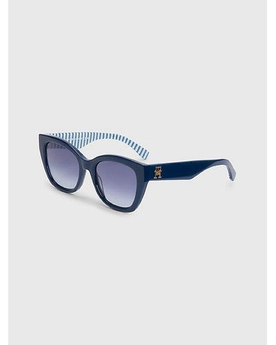 Tommy Hilfiger Chunky Cat-eye-zonnebril Met Monogram - Blauw