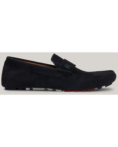Tommy Hilfiger Suede Cleat Driving Shoes - Black
