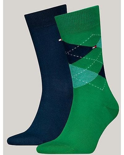 Tommy Hilfiger 2er-Pack gepunktete Socken - Grün