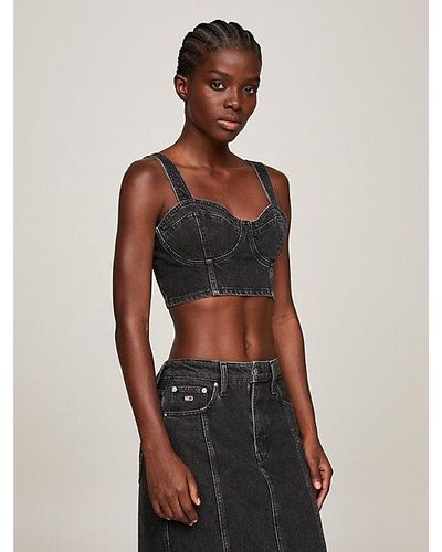 Tommy Hilfiger Skinny Fit Denim Cropped Bustiertop - Meerkleurig