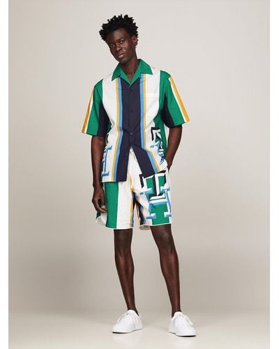 Tommy Hilfiger Relaxed Fit Stripe Shorts - Green