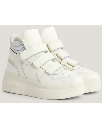 Tommy Hilfiger Retro High-top Chunky Flatform Trainers - Natural