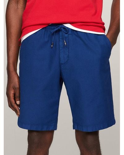 Tommy Hilfiger Harlem Gabardine Drawstring Skinny Chino Shorts - Blue
