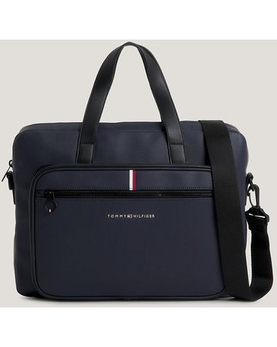 Tommy Hilfiger Essential Pique Logo Laptop Bag - Blue
