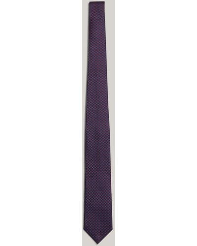 Tommy Hilfiger Cravate en soie à pois géométriques - Violet