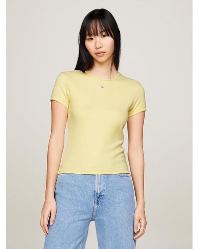 Tommy Hilfiger T-shirt ajusté Essential en maille côtelée - Multicolore