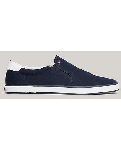 Tommy Hilfiger Zapatillas de cuero esenciales para hombre, color blanco