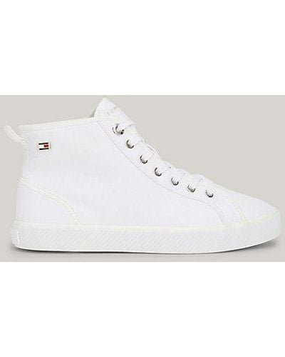 Tommy Hilfiger Hoge Canvas Sneaker - Naturel