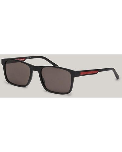 Tommy Hilfiger Contrast Logo Mirror Rectangular Sunglasses - Brown