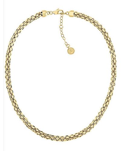 Tommy Hilfiger Vergoldete Halskette mit verknüpften Ringen - Natur