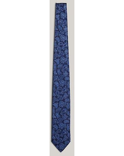 Tommy Hilfiger Corbata de cachemir en pura seda - Azul