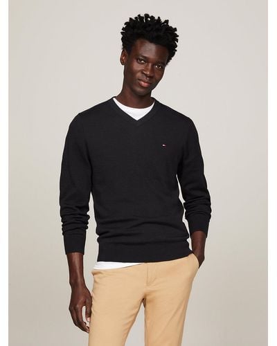 Tommy Hilfiger Pull Classics à col en V - Bleu