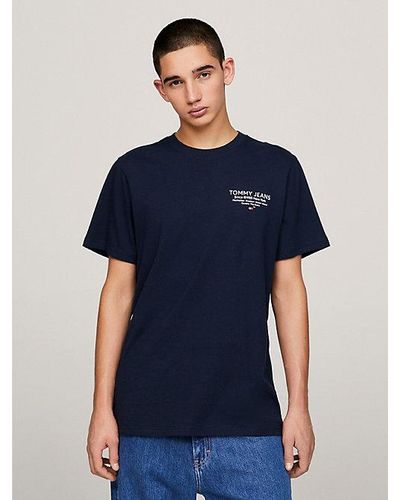 Tommy Hilfiger Essential Slim Fit T-shirt Met Logo-graphic - Blauw