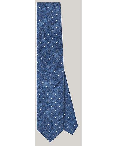 Tommy Hilfiger Corbata de lunares en pura seda - Azul