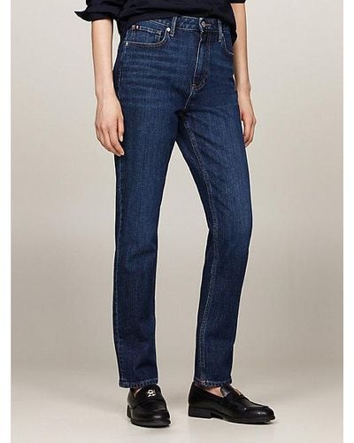 Tommy Hilfiger Slim Jeans im Zigaretten-Stil mit hohem Bund - Blau
