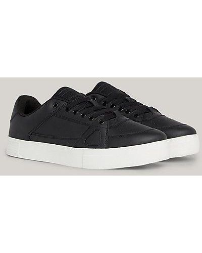 Tommy Hilfiger Essential Leren Sneaker Met Cupsole - Zwart