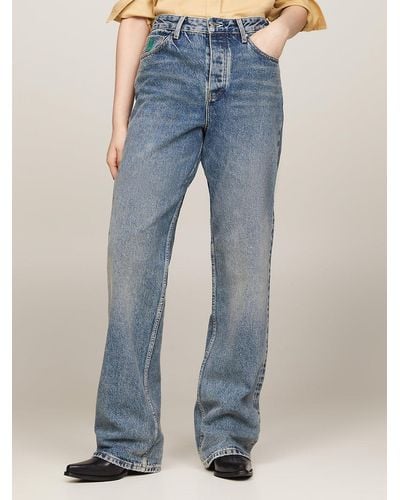 Tommy Hilfiger Mid Rise Relaxed Straight Selvedge Jeans - Blue