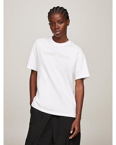 Tommy Hilfiger Camiseta Classics de corte amplio con logo - Blanco