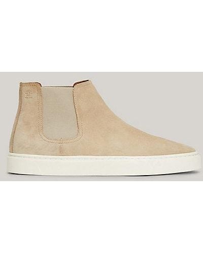 Tommy Hilfiger Casual Chelsea Boot Van Suède - Naturel