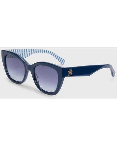 Tommy Hilfiger Chunky Monogram Cat-eye Sunglasses - Blue