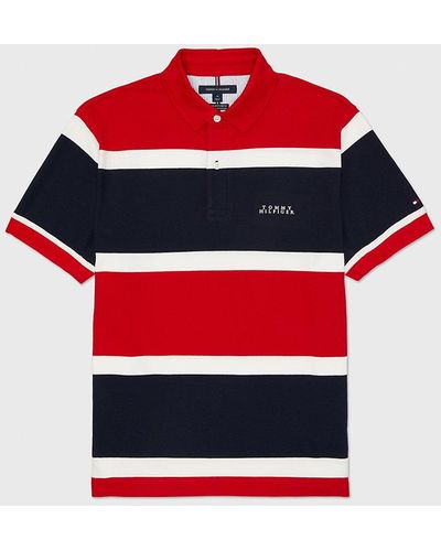 Tommy Hilfiger Polo coupe standard Adaptive à rayures rugby - Rouge