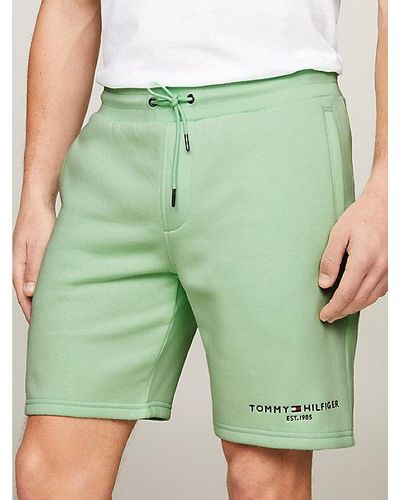 Tommy Hilfiger Straight Sweatshort Met Trekkoordtaille - Groen