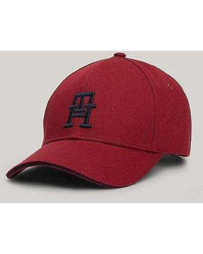 Tommy Hilfiger Baseball-Cap mit 6-Panel-Design und Stickerei - Rot