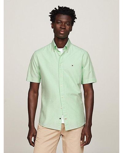 Tommy Hilfiger Regular Fit Oxford-Hemd mit kurzen Ärmeln - Grün