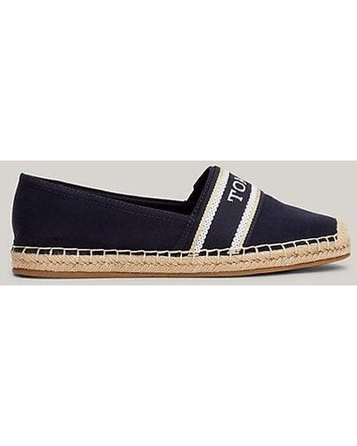 Tommy Hilfiger Alpargatas con logo del monotipo tejido - Azul