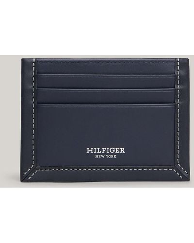 Tommy Hilfiger Prep Classics Leather Credit Card Holder - Blue