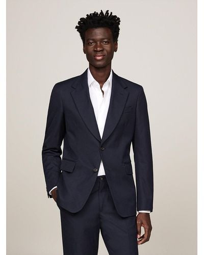 Tommy Hilfiger Blazer droit ajusté entoilé - Bleu