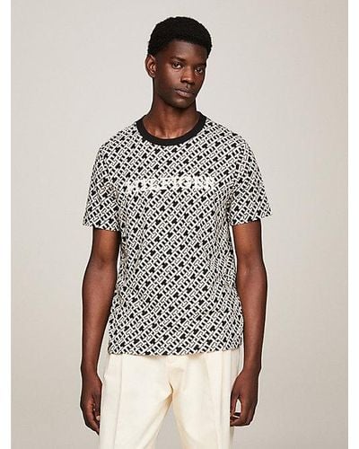 Tommy Hilfiger T-shirt Van Jersey Met Th-monogramprint - Meerkleurig