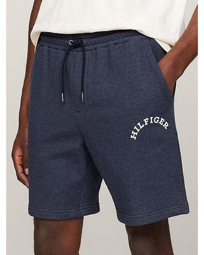 Tommy Hilfiger Sweat-Shorts mit bogenförmigem Hilfiger-Monotype - Blau