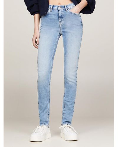 Tommy Hilfiger Nora Mid Rise Skinny Faded Jeans - Blue