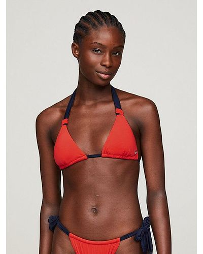 Tommy Hilfiger Heritage Triangel-Bikinioberteil mit Neckholder - Rot