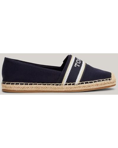 Tommy Hilfiger Espadrilles en toile à logo monotype Hilfiger - Bleu