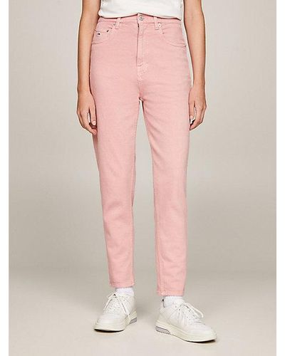 Tommy Hilfiger Mom Slim Jeans mit ultrahohem Bund - Pink