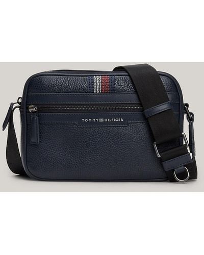 Tommy Hilfiger Casual Leather Camera Bag - Blue